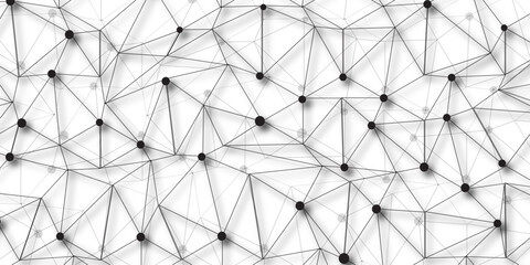 Obraz premium Technology abstract white digital background of connected dot with black line .many squares and rectangle shapes .Internet connection network high digital technology with connecting points and