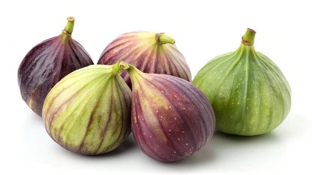 fresh figs isolated on white background orbit video