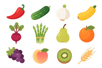Simple & Sweet: A Flat Design Collection of Wholesome Produce