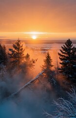 Obraz premium sunset over the river