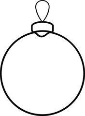 Christmas ornament line art simple round hanging vector