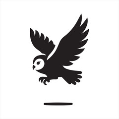 Owl mid-flight with wings wide and talons down vector sketch art icons design collections
