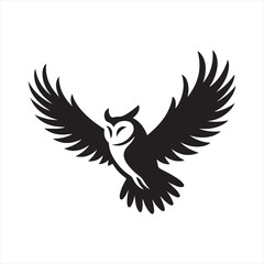Owl mid-flight with wings wide and talons down vector sketch art icons design collections
