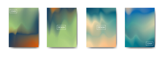 Four Abstract Gradient Backgrounds with Soft Blurry Textures and Color Gradients