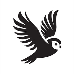 Owl mid-flight with wings wide and talons down vector sketch art icons design collections
