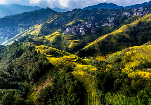 View of Longsheng Rice Terraces in the Guangxi Region, China