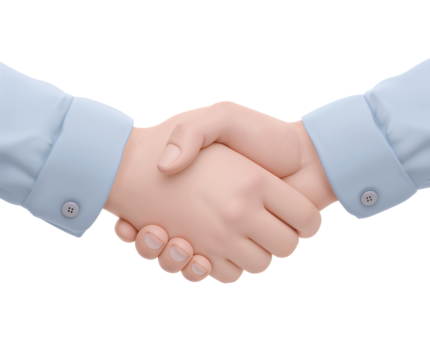 Illustration of professional handshake symbolizing partnership and agreement in business context - Powered by Adobe