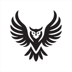 Owl mid-flight with wings wide and talons down vector sketch art icons design collections
