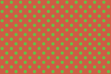 Green colour circles on Coral colour background.