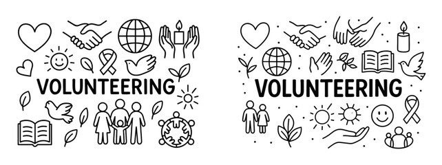 Volunteering Doodle Icons