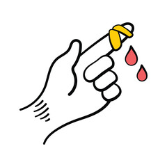 Get this creatively designed hand drawn icon of finger injury, ready to use vector