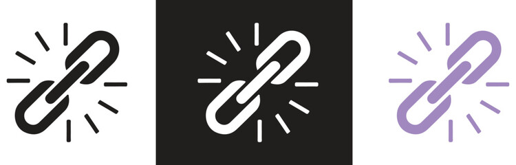 Chain Link Icon – Thick Line Outline Vector Symbol for Connection and Web Link Design