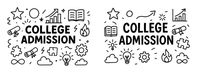 Fototapeta premium College Admission Doodle