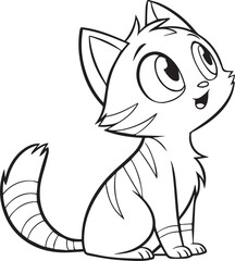 Cartoon animal coloring book illustration