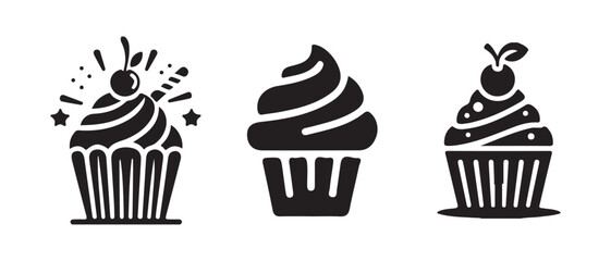 vector illustration of a cupcake with fork