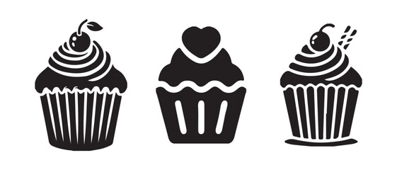 Cupcake Black and White