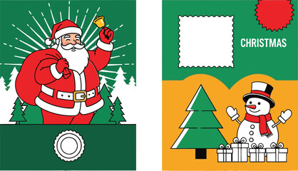 santa and snowman vector set perfect for christmas cards festive posters and holiday marketing projects