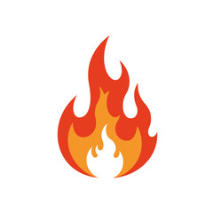 Fiery orange and red flames igniting with heat and energy a dynamic display of combustion Vector illustration isolated on white background