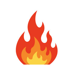 Fiery flames emblem representing heat energy power intensity danger and passion a symbolic visual representation Vector illustration isolated on white background