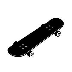 Classic black skateboard ready for action outdoor street skateboarding fun activity Vector illustration isolated on white background