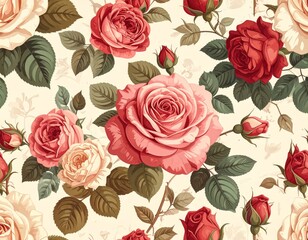 Hand-Drawn Rose Pattern