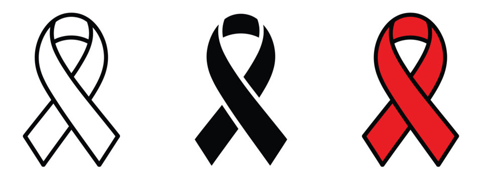 Cancer ribbon icon vector. awareness, support symbol. vector illustration.