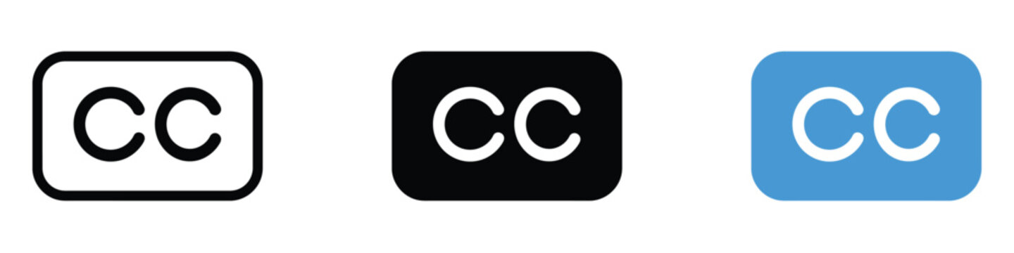 CC or Closed caption icon vector. Audiences Streaming Multimedia Online with Subtitles symbol. vector illustration.