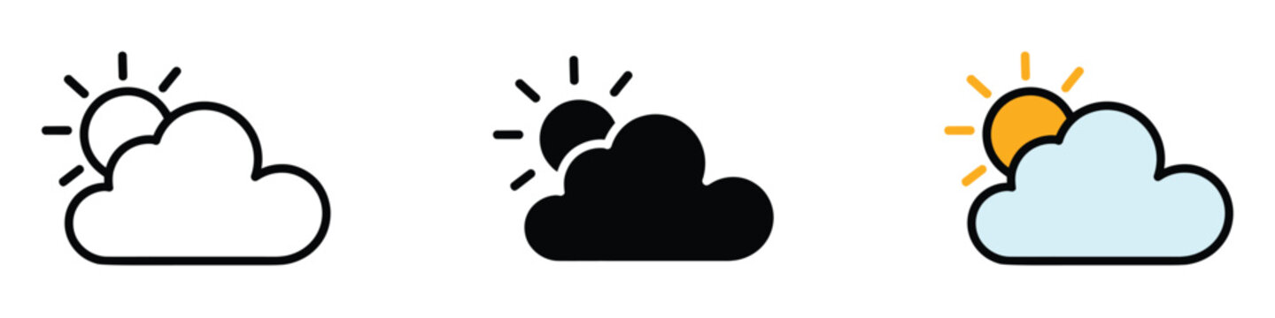 Cloudy Day icon vector. sunshine and clouds symbol. vector illustration.
