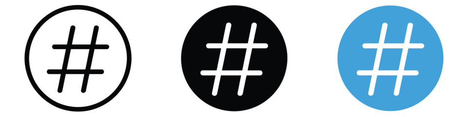 Hashtag icon vector. social media marketing campaigns and digital trend symbol. vector illustration.