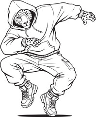 Dancing break leopard