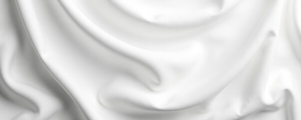 Obraz premium Soft white & light gray textured fabric backdrop Wide angle banner , abstract, plush, marketing