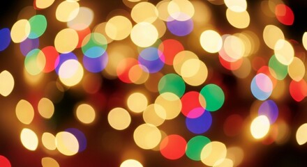Obraz premium Soft focus bokeh lights in red green blue and yellow colors