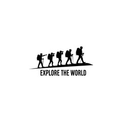 Silhouette of Hikers Exploring the World.