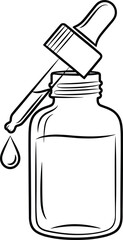 Serum Dropper Icon Design, Skincare Product Vector Illustration, Cosmetic Bottle Symbol