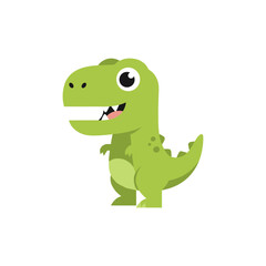 Fototapeta premium Cute cartoon T‑rex character, a vector illustration of a tyrannosaur dinosaur