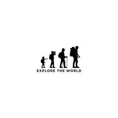 Evolution of hikers exploring the world on a journey.