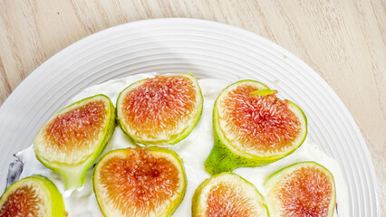 Juicy figs on creamy canvas evoke mystical autumn equinox feasts, delicately whispering...