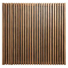 Vertical Wooden Slat Wall Panel, Modern Interior Design Element Isolated on White Background