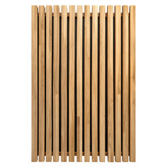 Vertical Wooden Slat Wall Panel, Modern Interior Design Element Isolated on White Background