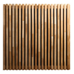 Vertical Wooden Slat Wall Panel, Modern Interior Design Element Isolated on White Background
