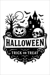 Halloween night party label design