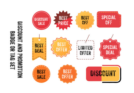 Discount And Promotion Badge or Tag Set