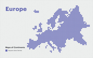 Fototapeta premium Europe continent Map with square Dots 