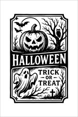 Halloween night party label design