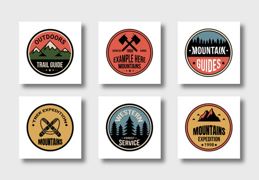 Mountain Badge Logo Set Template