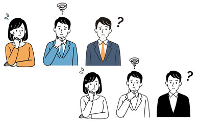 Naklejka premium Diverse group of three cartoon people two men and one woman in vibrant colors