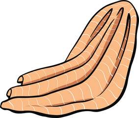 Folded beach towels clipart illustration, striped summer textiles isolated on transparent background