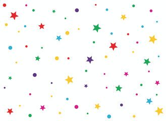 A seamless pattern of stars and sparks, bright Christmas and birthday motifs on a light background, crafted as a trendy modern vector illustration with a cute hand‑drawn flat design