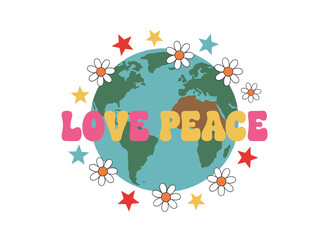 Embrace peace and blossoms with a 1970s‑inspired tee featuring botanical, retro hippie psychedelic graphics and vibrant vintage lettering