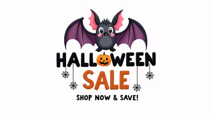 Obraz premium A cute bat, pumpkin, and 